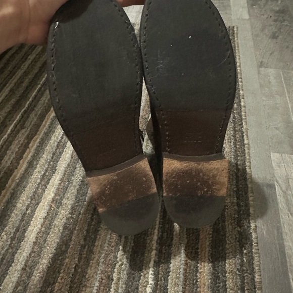 Frye Vicky Engineer Moto Brown Real Leather Belted Mid Calf Ankle Boot - Picture 12 of 13